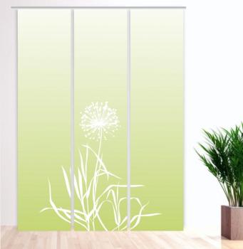 Flächenvorhang Allium 24 Apfel - 3teiliges Set Flächenvorhang 3er Set, Schiebegardine, Schiebegardinen, blickdicht, Flächenvorhang blickdicht, Schiebevorhang,